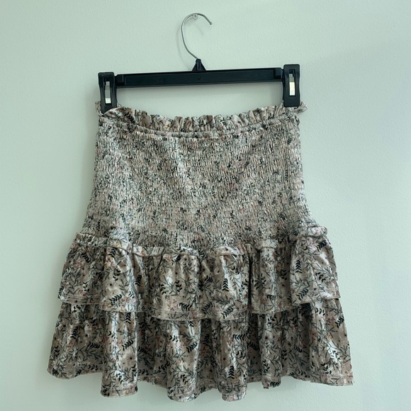 Allison New York Floral Velvet Ruffle Mini Skirt NWT Size XS - Picture 2 of 7